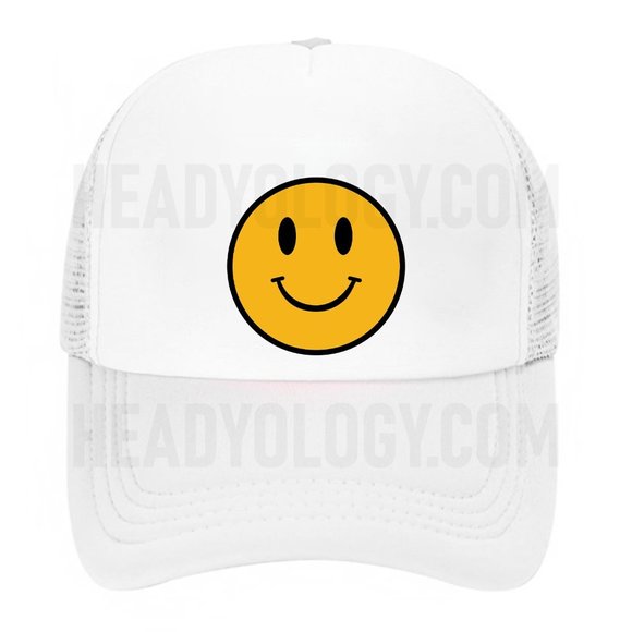 Smiley Face Emoji Baseball Hats Snapback Meshback Trucker Hats - Picture 4 of 13
